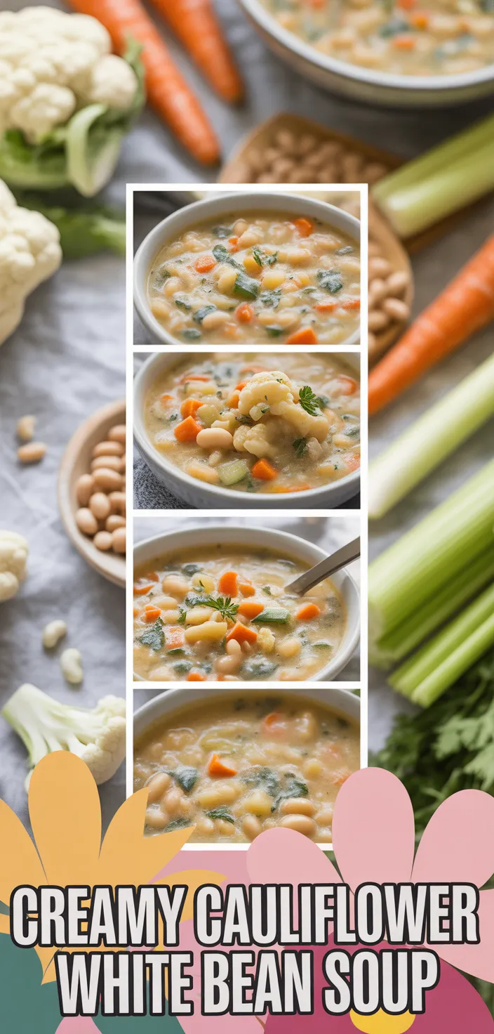 A photo of Creamy Cauliflower White Bean Soup Recipe