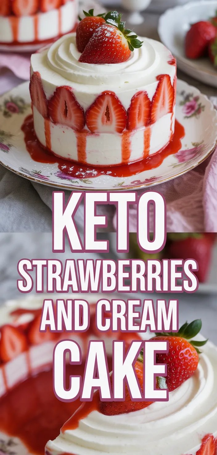 A photo of Keto Strawberries And Cream Cake Recipe