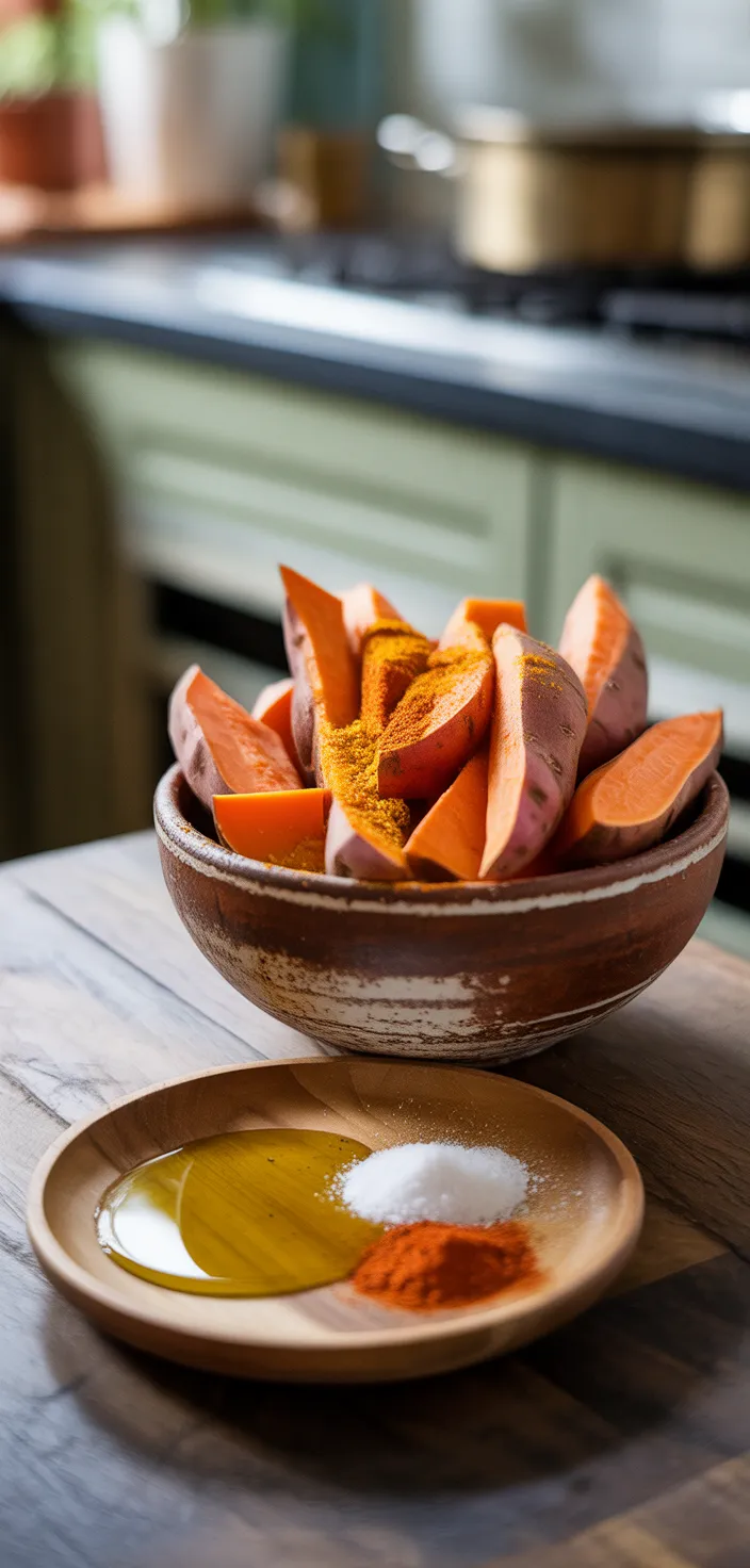 Ingredients photo for Crispy Oven Baked Sweet Potato Fries Recipe