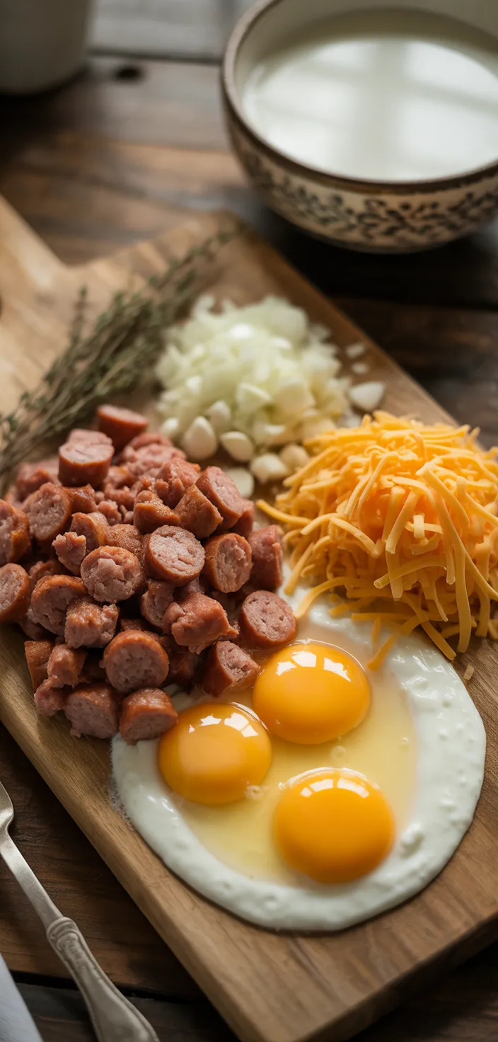 Ingredients photo for Ultimate Savory Breakfast Sausage & Cheese Casserole Recipe