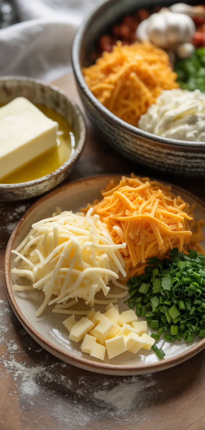 Ingredients photo for Cheesy Pull Apart Christmas Bread Recipe
