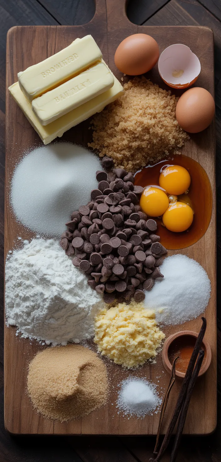 Ingredients photo for Chewy Brown Butter Chocolate Chip Cookies Recipe