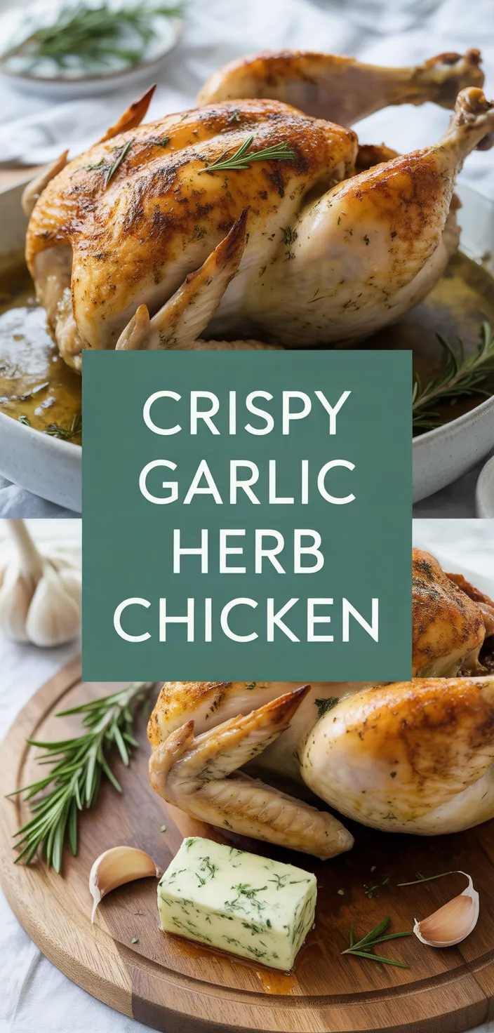 A photo of Crispy Garlic Herb Butter Roast Chicken Recipe