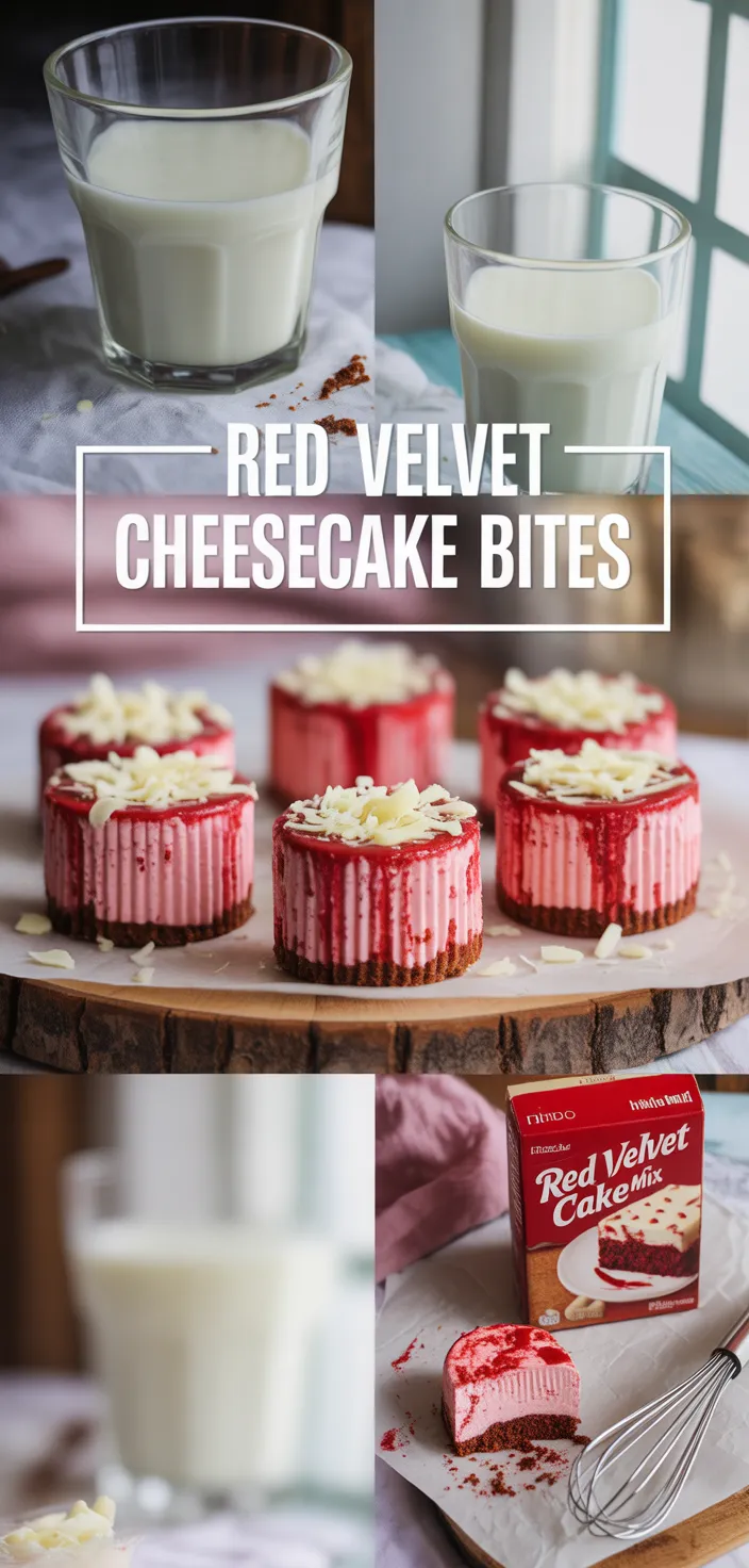 A photo of EASY Red Velvet Cheesecake Bites (Simple W/ Boxed Cake Mix!) Recipe