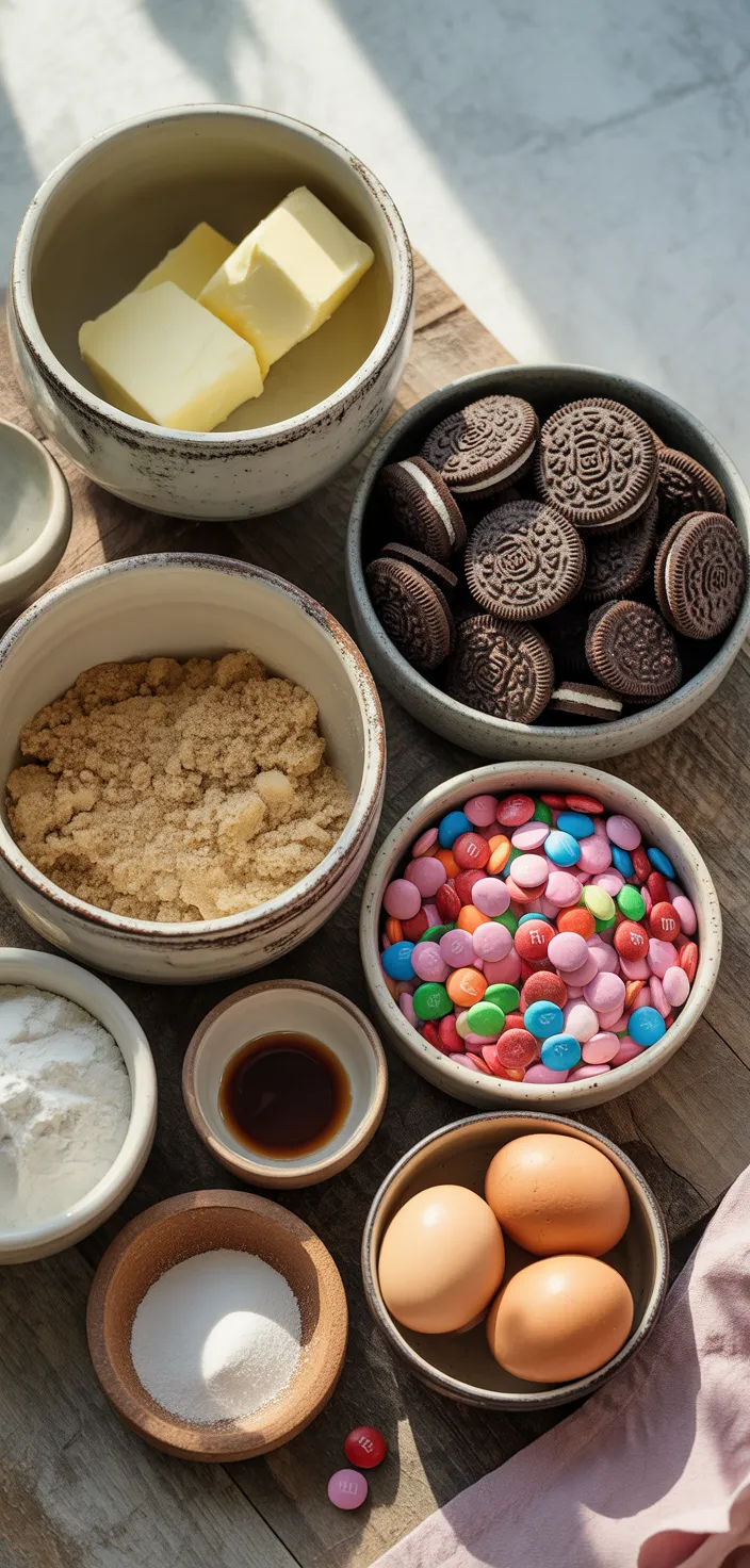 Ingredients photo for The Best Valentine's Day Oreo M&m's Cookies Recipe