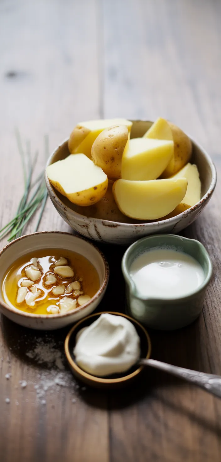 Ingredients photo for Brown Butter Garlic Mashed Potatoes Recipe