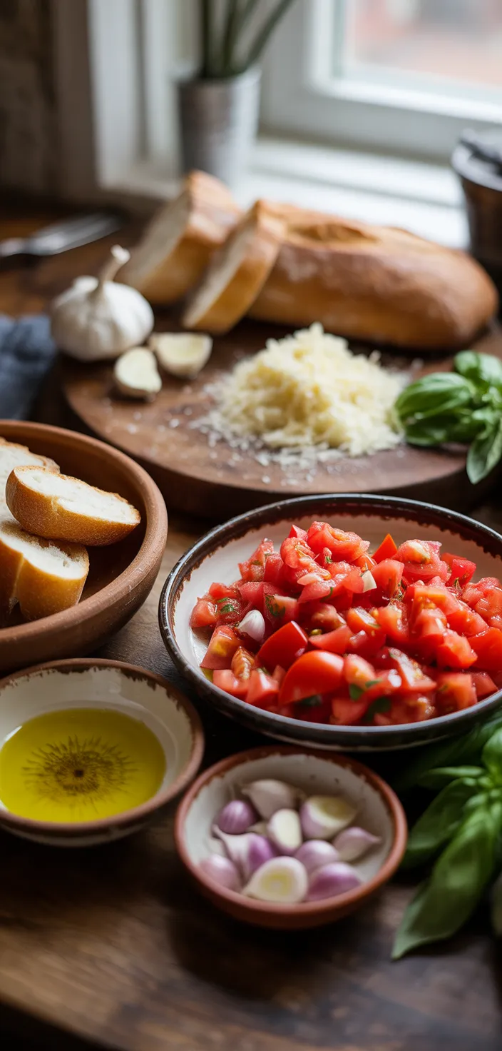 Ingredients photo for Classic Italian Bruschetta Recipe