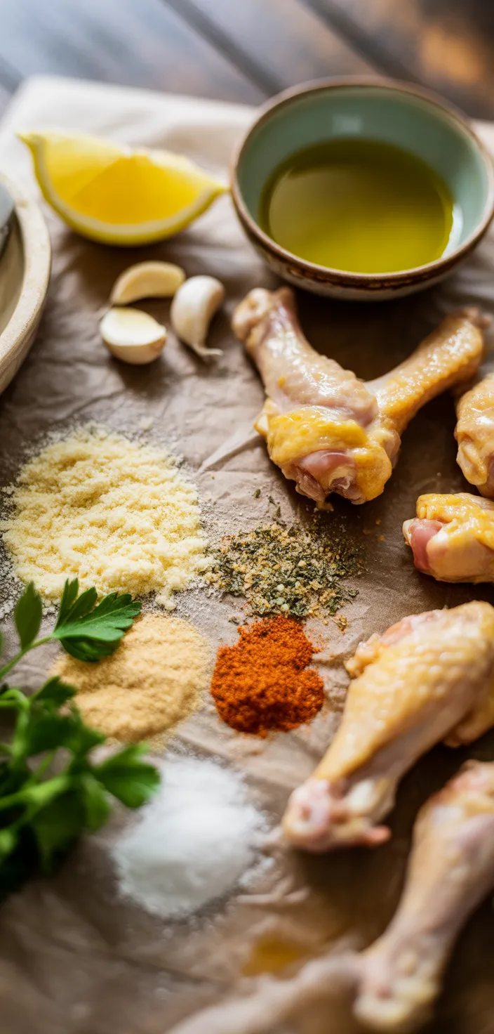 Ingredients photo for Easy Garlic Parmesan Chicken Wings Recipe