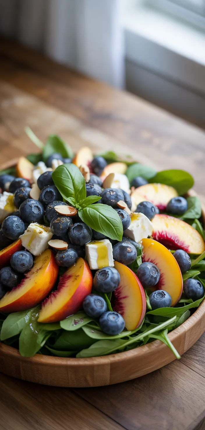 Ingredients photo for Blueberry Peach Feta Salad Recipe