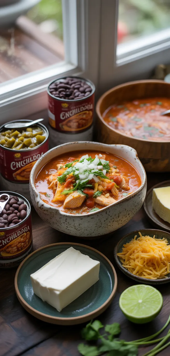 Ingredients photo for Creamy Chicken Enchilada Soup Recipe