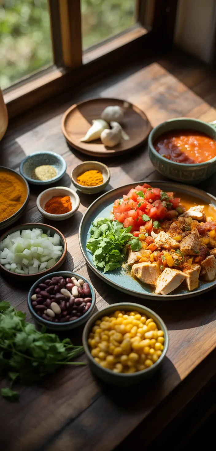 Ingredients photo for High Protein Chicken Taco Soup Recipe