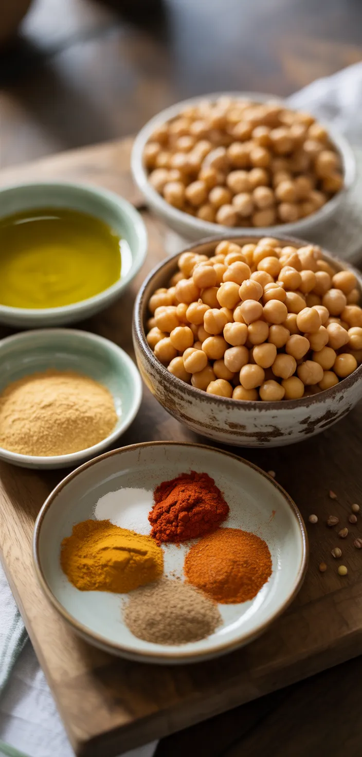 Ingredients photo for CRISPY CRUNCHY CHICKPEAS THAT STAY CRISPY Recipe