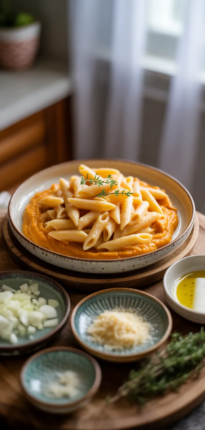 Ingredients photo for Creamy Pumpkin Pasta Recipe