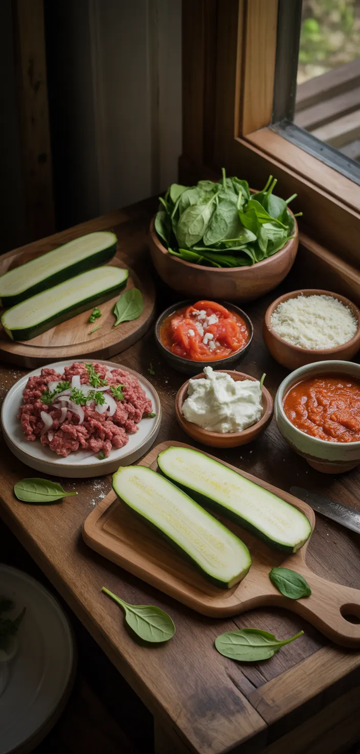 Ingredients photo for Easy Zucchini Lasagna Recipe