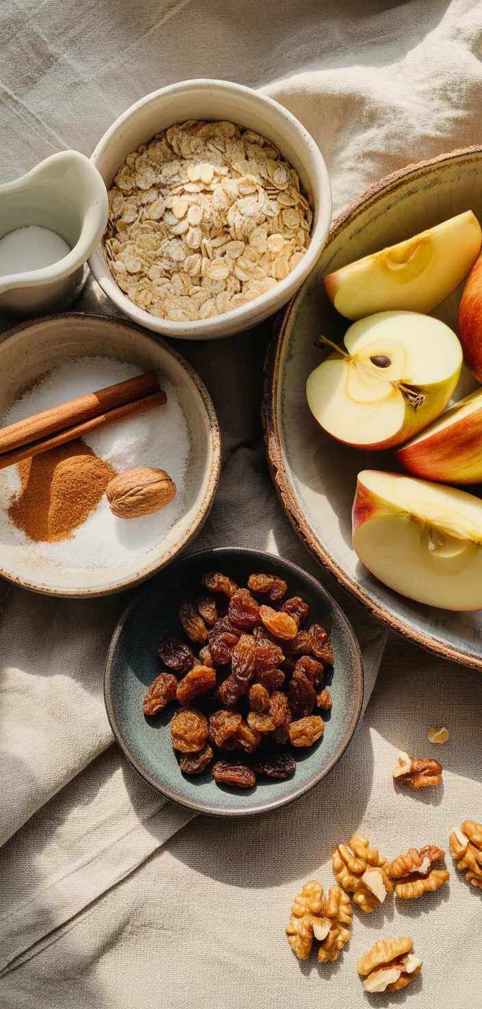 Ingredients photo for Healthy Baked Apple Oatmeal Recipe