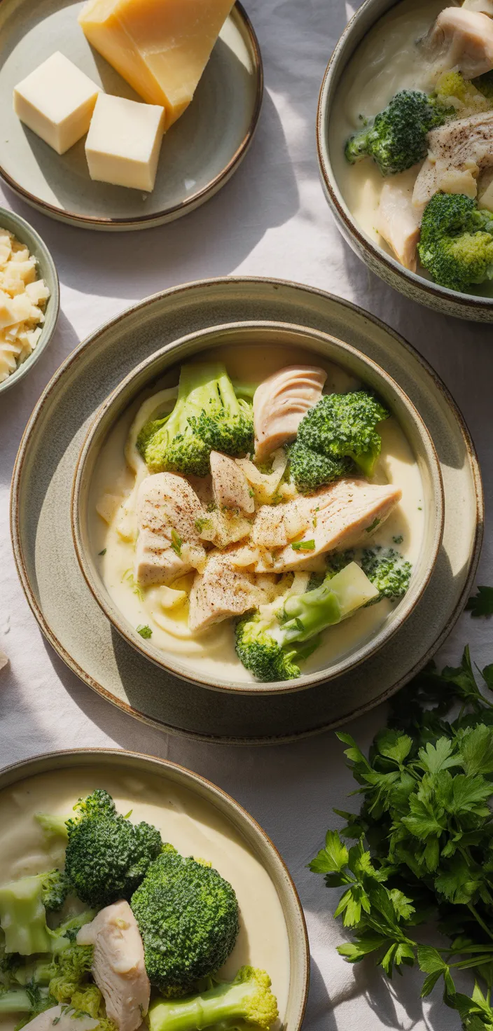 Ingredients photo for Keto Chicken Broccoli Alfredo Soup Recipe