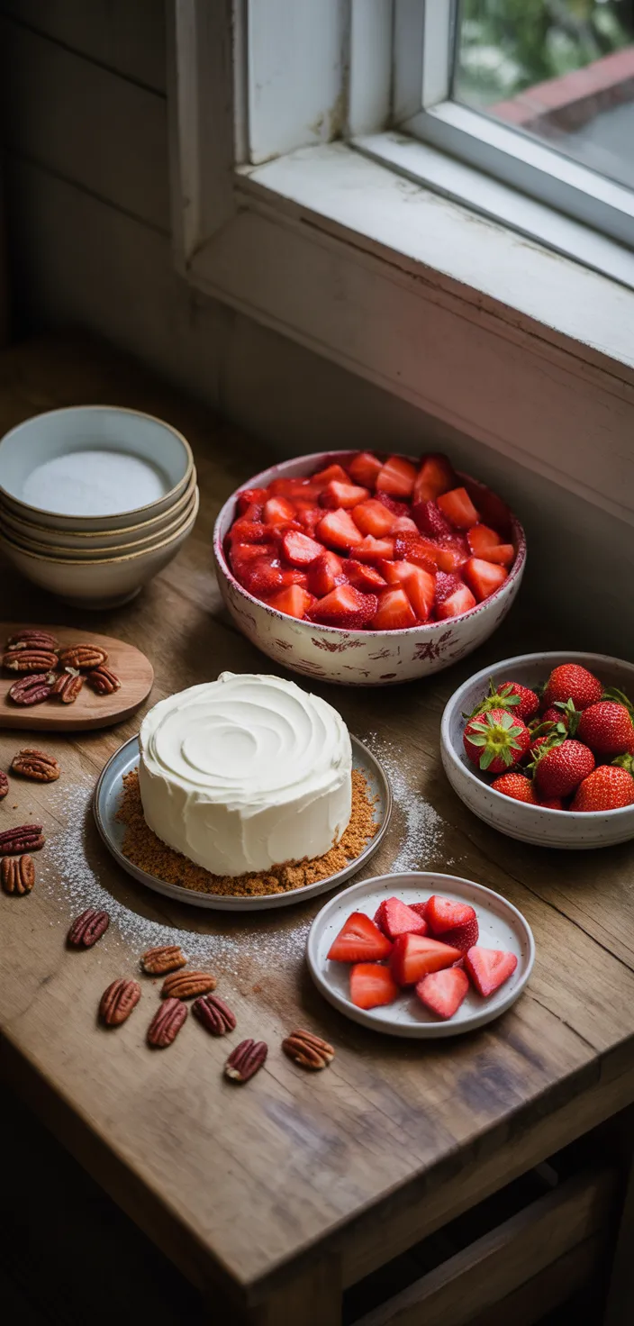 Ingredients photo for Quick And Delicious Strawberry Cheesecake Dump Cake Recipe