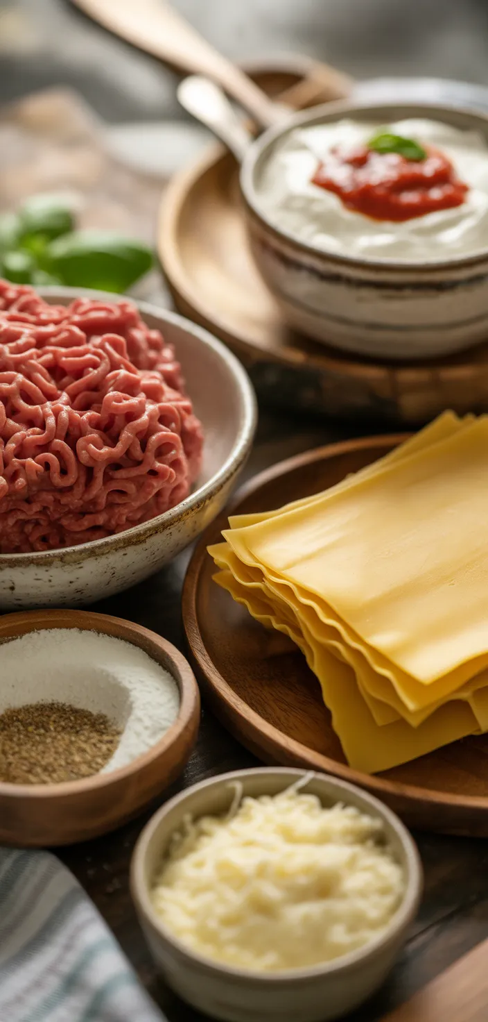 Ingredients photo for The Easiest Lasagna Recipe Ever