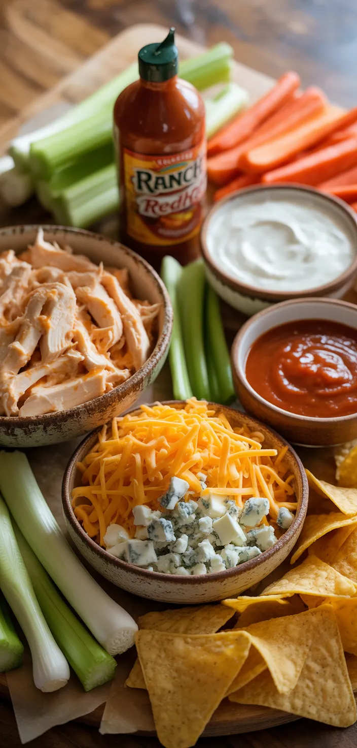 Ingredients photo for Buffalo Chicken Dip In A Crock Pot Recipe