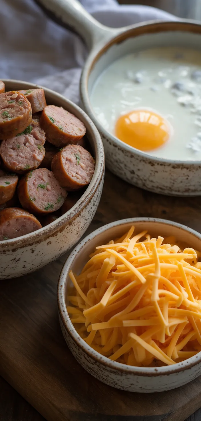 Ingredients photo for Cheesy Sausage Breakfast Casserole Recipe