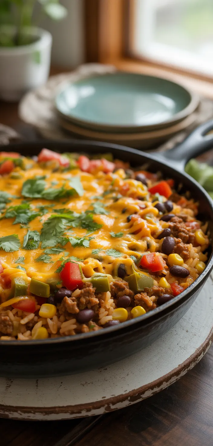 Ingredients photo for Cheesy Taco Rice Skillet Recipe