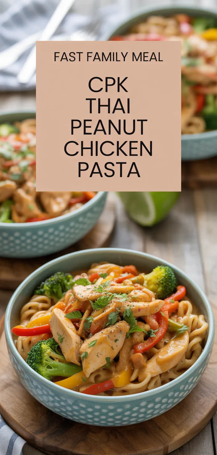 A photo of CPK Thai Peanut Chicken Pasta Recipe