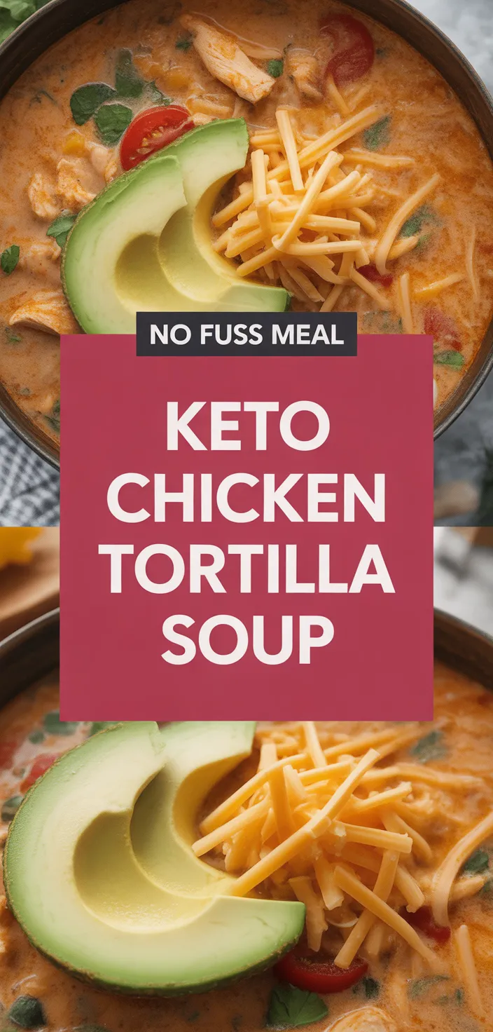 A photo of Keto Chicken Tortilla Soup Recipe
