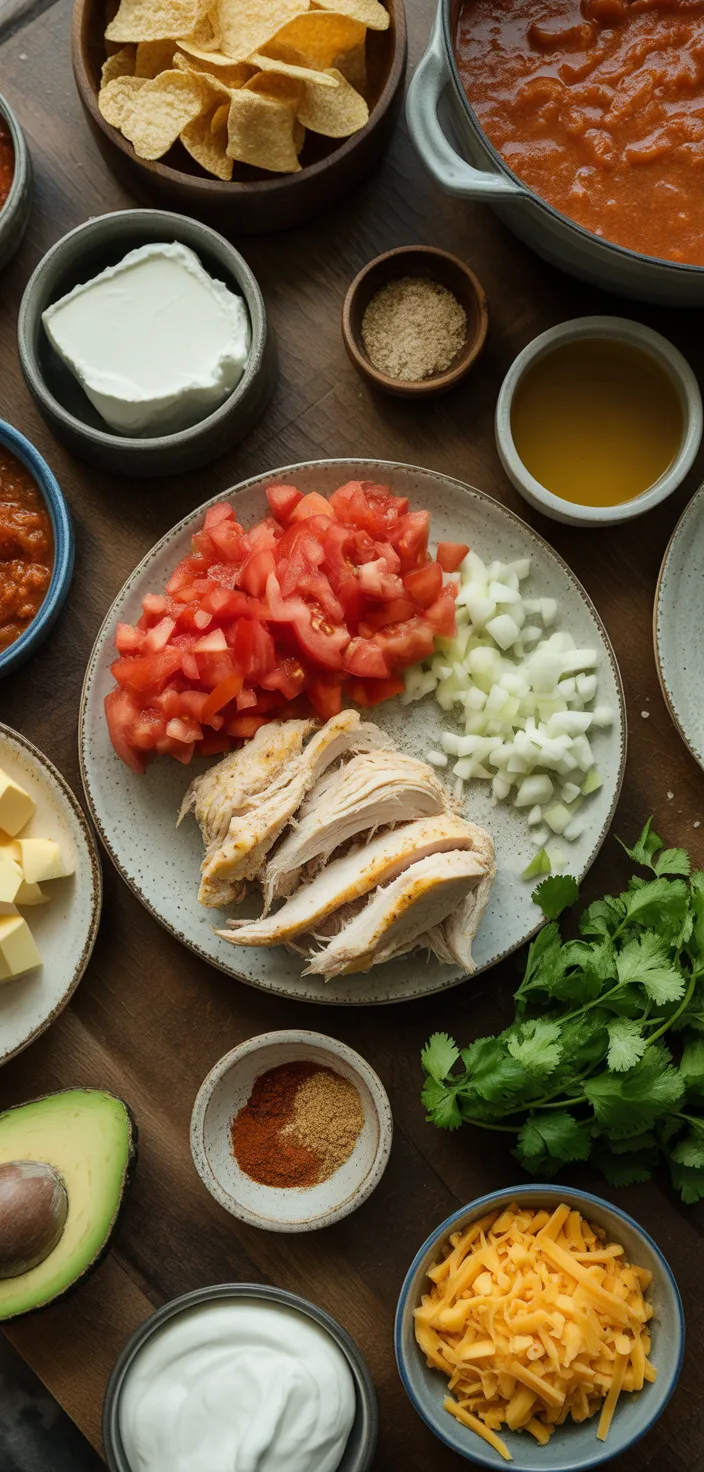 Ingredients photo for Keto Chicken Tortilla Soup Recipe