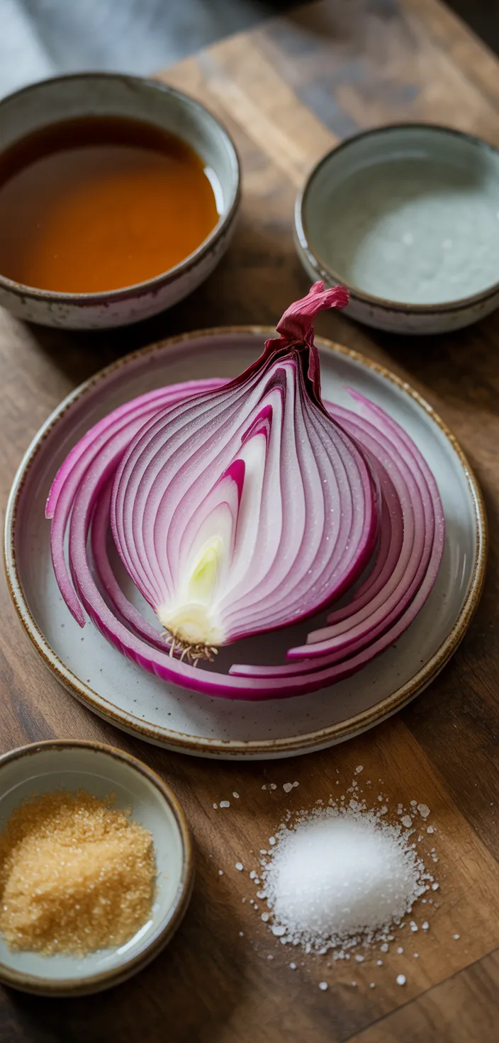 Ingredients photo for Quick Pickled Red Onions Recipe