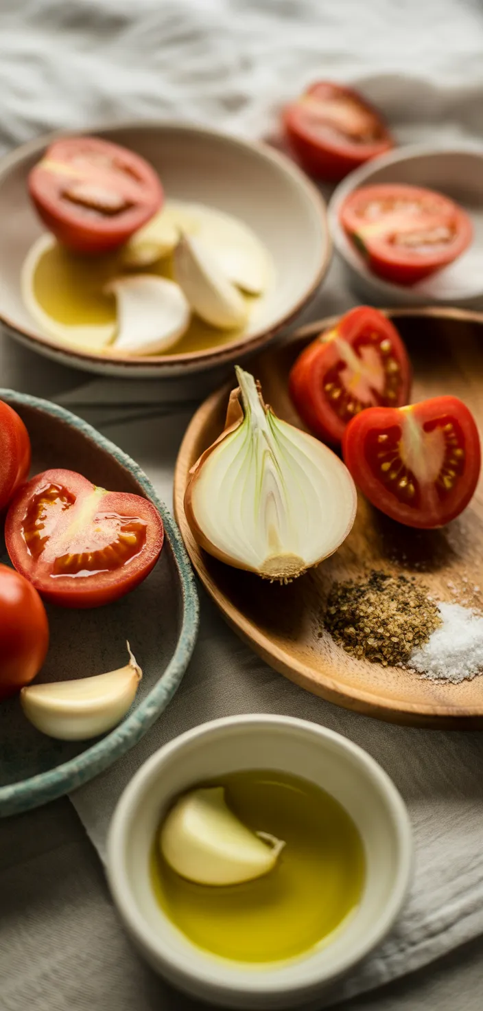 Ingredients photo for The Best Roasted Tomato Basil Soup Recipe