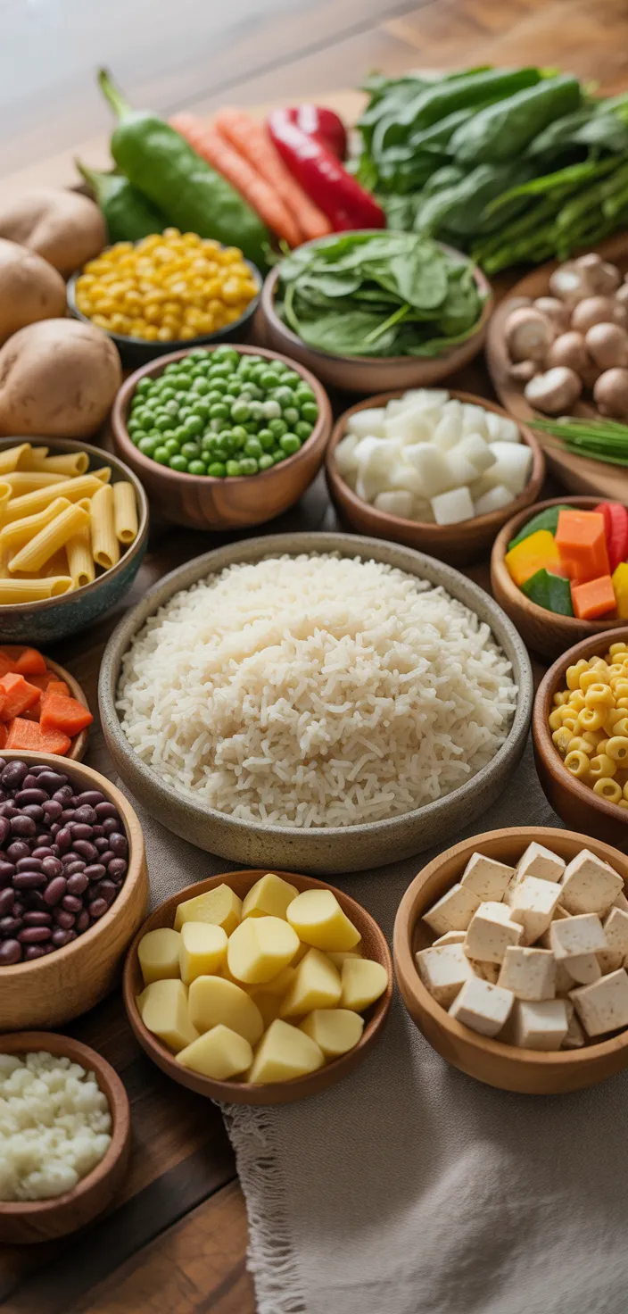 Ingredients photo for Vegetarian Dump & Bake Casseroles Recipe