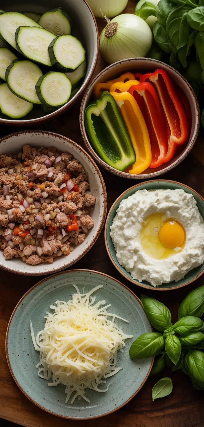 Ingredients photo for Zucchini Lasagna With Ground Turkey Recipe