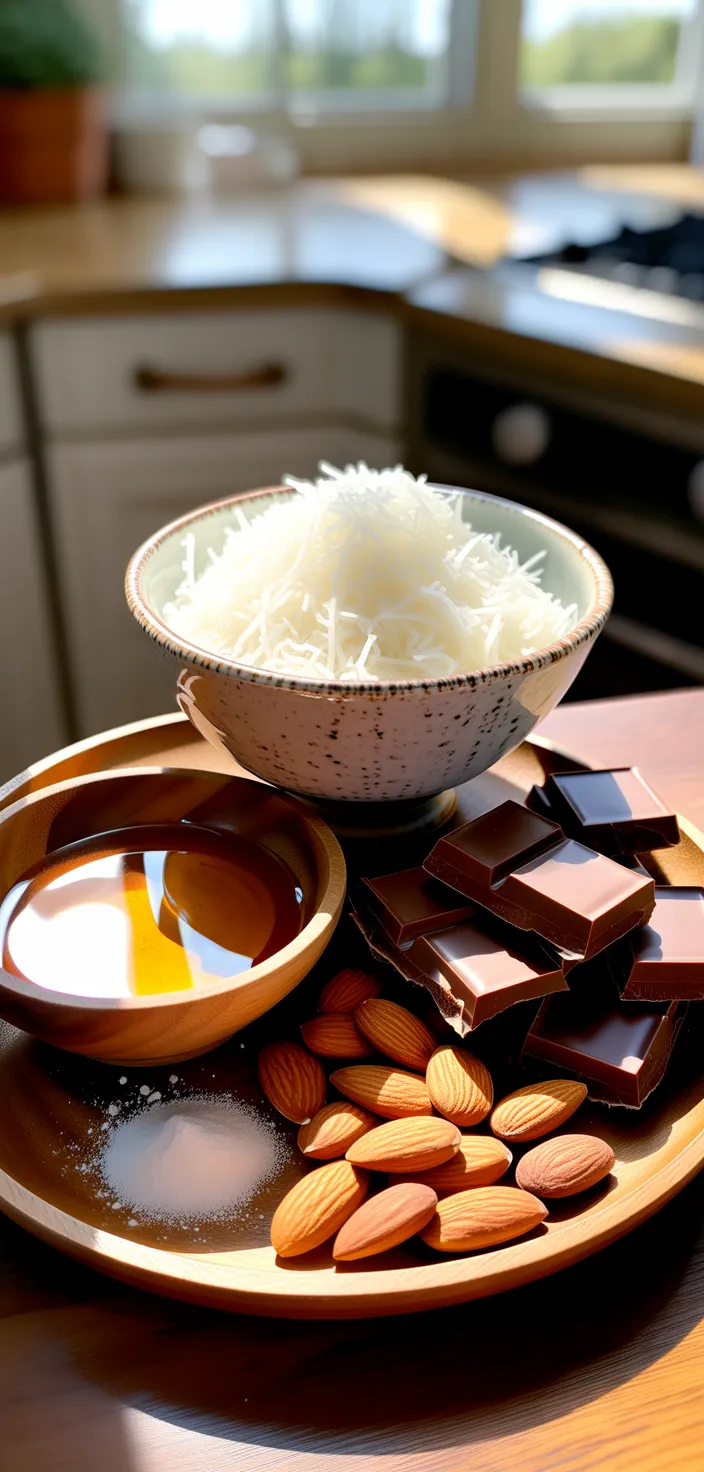 Ingredients photo for Homemade Healthy Almond Joys Recipe
