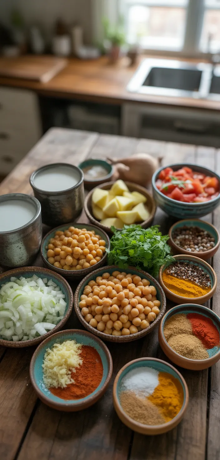 Ingredients photo for Chickpea And Potato Curry Recipe