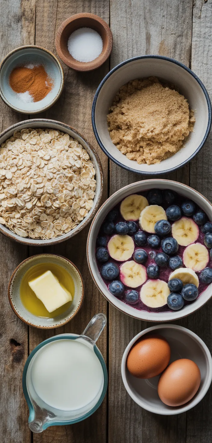 Ingredients photo for Freezer Friendly Baked Oatmeal Recipe